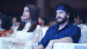 Pooja Hegde, Akhil Akkineni @ Most Eligible Bachelor Pre Release Event Stills