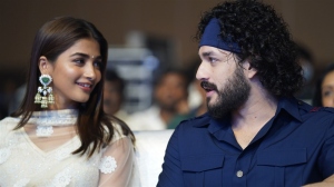 Pooja Hegde, Akhil Akkineni @ Most Eligible Bachelor Pre Release Event Stills