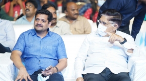 Bunny Vasu, Allu Aravind @ Most Eligible Bachelor Pre Release Event Stills