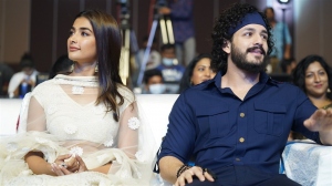 Pooja Hegde, Akhil Akkineni @ Most Eligible Bachelor Pre Release Event Stills