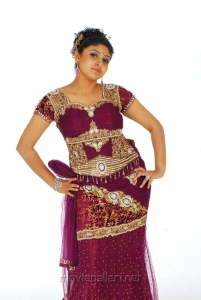 Telugu Actress Mounika Long Anarkali Dress Photo Shoot Stills