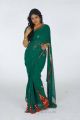 Telugu Actress Mounika in Green Saree Photo Shoot Stills