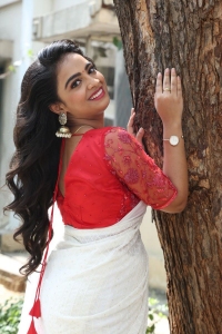 Seetharamapuramlo Movie Actress Nandini in White Saree Photos