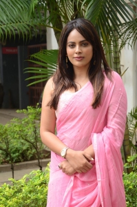 Actress Nandita Swetha Pink Saree Pics @ Jetty Press Meet