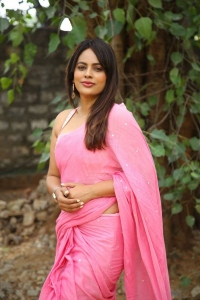 Actress Nandita Swetha Pink Saree Pics @ Jetty Press Meet