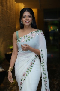 Actress Navya Swamy White Saree Stills