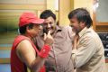 Brahmanandam, VV Vinayak, Chota K.Naidu at Nayak Movie Working Stills