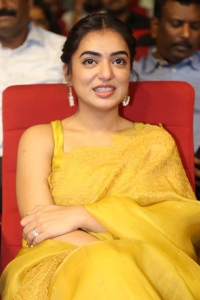 Actress Nazriya Nazim in Golden Yellow Saree Images