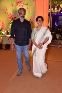 SS Rajamouli with wife Rama @ Neelima Guna Wedding Reception Photos