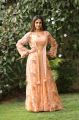 Actress Nidhhi Agerwal HD Photoshoot Stills in Peach Color Dress