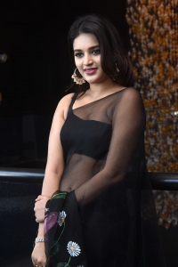 Actress Nidhhi Agerwal Black Saree Pics @ Hero Press Meet