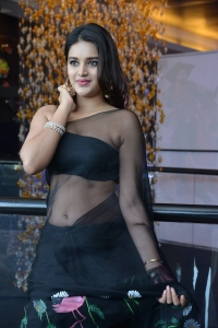 Actress Nidhhi Agerwal Black Saree Pics @ Hero Press Meet