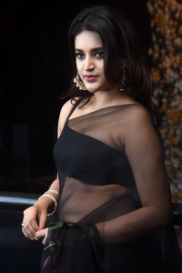 Actress Nidhhi Agerwal Black Saree Pics @ Hero Press Meet