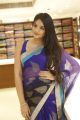 Nikitha Narayan in Dark Blue Saree Hot Pics