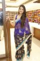 Nikitha Narayan in Dark Blue Saree Hot Pics