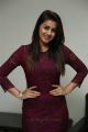 Actress Nikki Galrani Photos in Purple Dress @ Marakathamani Movie Interview