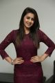 Actress Nikki Galrani Photos in Purple Dress @ Marakathamani Movie Interview