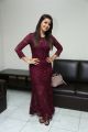 Actress Nikki Galrani Photos in Purple Dress @ Marakathamani Movie Interview