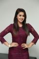 Actress Nikki Galrani Photos in Purple Dress @ Marakathamani Movie Interview