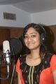 Singer Poojitha @ Nilavil Mazhai Movie Song Recording Photos