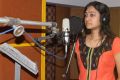Singer Poojitha @ Nilavil Mazhai Movie Song Recording Photos