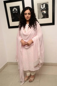 Actress Nithya Menon Cute Pink Churidar Photos