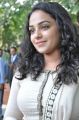 Actress Nitya Menon in White Salwar Kameez Photos