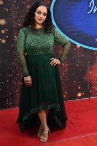 Actress Nithya Menon New Pics in Green Dress