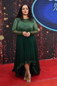 Actress Nithya Menon New Pics in Green Dress