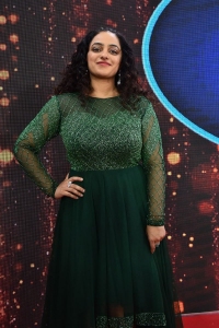 Actress Nithya Menon New Pics in Green Dress