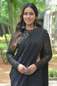 Paagal Movie Actress Nivetha Pethuraj Black Saree Stills