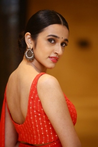 Sebastian PC524 Movie Actress Nuveksha Red Saree Stills