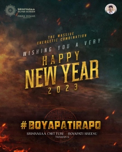 BoyapatiRAPO Movie Happy New Year 2023 Wishes Poster