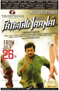 Actor Vishal in Pattathu Yanai Movie Release Posters