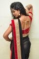 Telugu Actress Pavani Hot Stills in Black & Red Saree