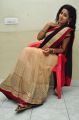 Actress Pavani Hot Stills in Black And Peach Saree