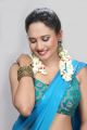 Actress Pearl D'souza Hot in Blue Saree Photoshoot Gallery
