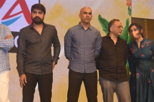 Srikanth, Shobu Yarlagadda, Prasad Devineni,Madhavi Kovelamudi @ Pelli SandaD Pre Release Event Stills