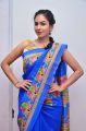 Model Pooja Blue Saree Stills @ Kala Silk Expo Launch