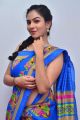Model Pooja Blue Saree Stills @ Kala Silk Expo Launch