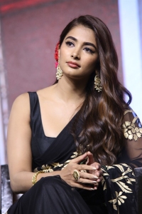 Acharya Movie Heroine Pooja Hegde Black Saree Images