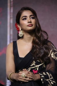 Acharya Movie Actress Pooja Hegde Black Saree Images