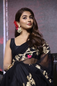 Acharya Movie Actress Pooja Hegde Black Saree Images