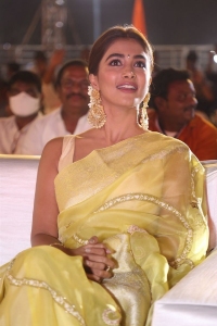 Actress Pooja Hegde Silk Saree Pics @ Acharya Pre Release