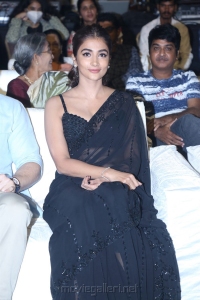 Actress Pooja Hegde Black Saree Pics @ Most Eligible Bachelor Success Meet