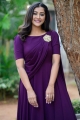 Bangaru Bullodu Heroine Pooja Jhaveri Images in Violet Dress