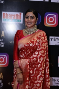 Actress Poorna Saree Pics @ SIIMA Awards 2021 Red Carpet