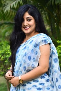 Actress Praneekaanvikaa Saree Stills @ Market Mahalakshmi Trailer Launch