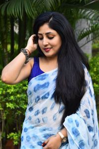 Actress Praneekaanvikaa Saree Stills @ Market Mahalakshmi Trailer Launch