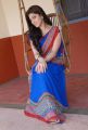 Actress Pranitha in Blue Saree Hot Stills